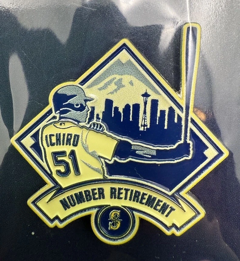 Ichiro Suzuki - Number Retirement Pin (Cream) Seattle Mariners 8/9/25 BRAND NEW - Image 2 of 3
