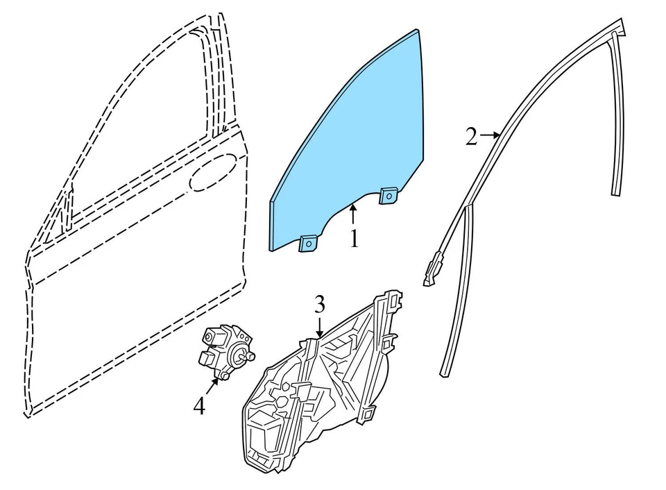 BMW 540I 2017-2023 - Puerta delantera derecha ventana cristal 7339456 Foto 3 de 4