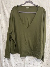 Women's V Neck Long Sleeve Top