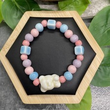 Handmade Ceramic Bead Beaded Stackable 6  Plus Stretch Bracelet New B37