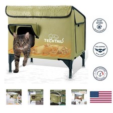 Heated Cat House for Outside, Extra Large Size Insulated Weatherproof Outdoor Ca