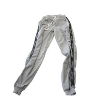 Ed Hardy Mens Grey Logo Tape Jogger Track Pants Size M Y2K Streetwear Sweatpants