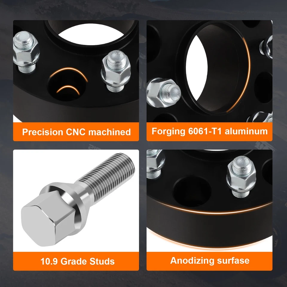 2pcs 1" 5x4.75 Hub Centric Wheel Spacers For Chevy El Camino Chevelle 5x120.65mm - Image 3 of 4