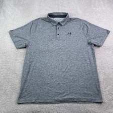 Under Armour Polo Shirt Mens 2XL XXL Heathered Grey Playoff Performance Golf