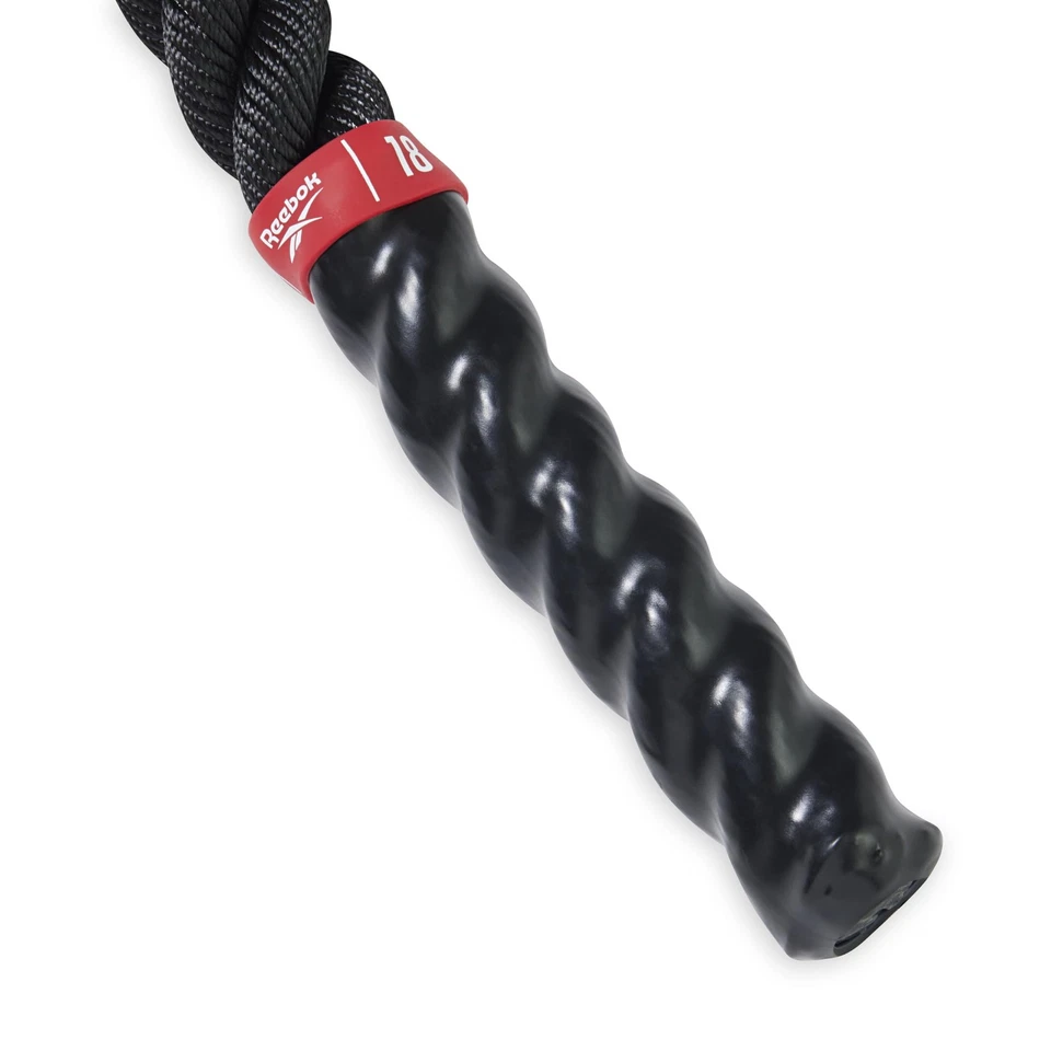 Cuerda de batalla de 18 pies, cuerda de ejercicio de 1,5" de grosor para entrenamiento de gimnasio en casa, antideslizante H... Foto 4 de 4