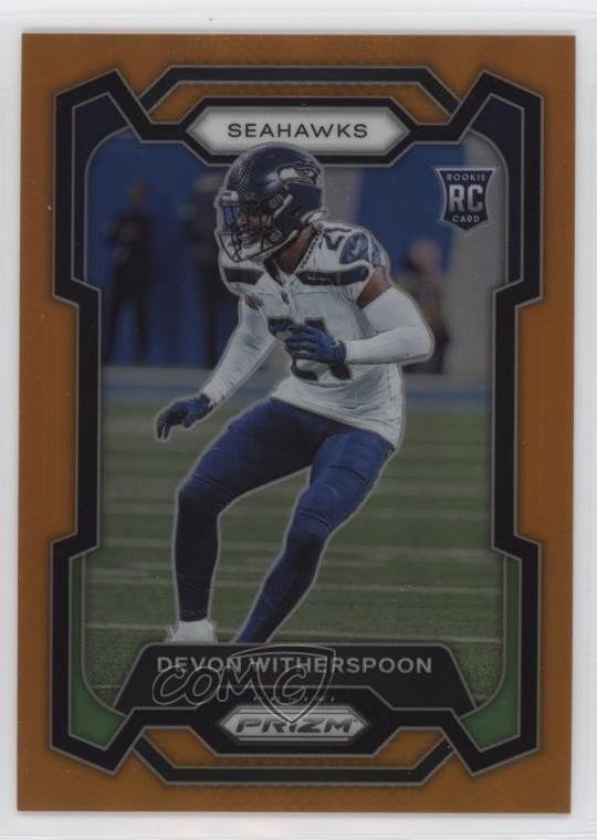 2023 Panini Prizm Rookies Orange Prizm /249 Devon Witherspoon #389 Rookie RC