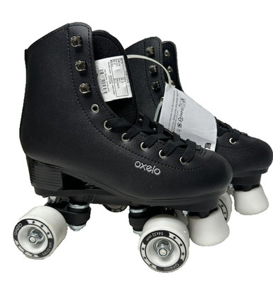 Oxelo Decathlon Rollschuhe UK 4 Schwarz Neu
