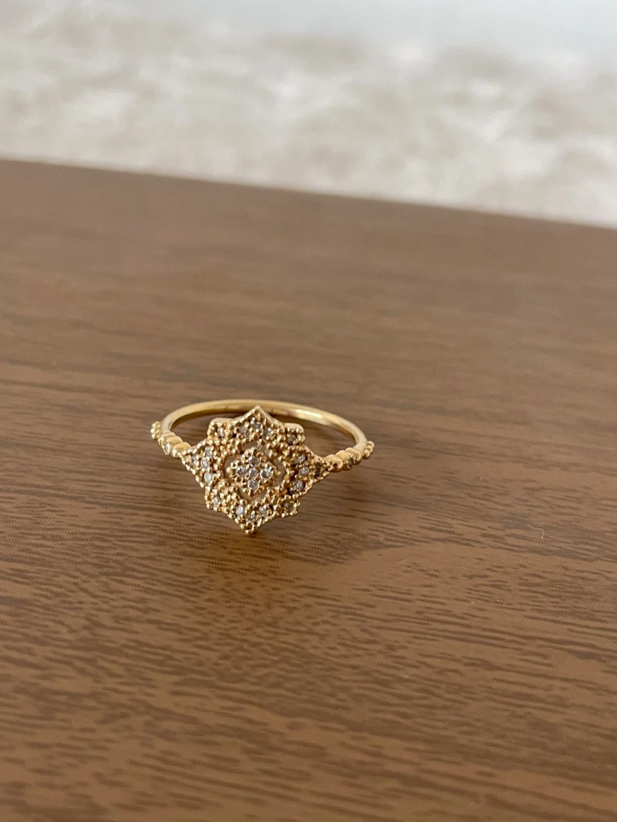 Bague Diamants Florale Or Jaune 18k - 0,40 Ct Diamants Naturels - Toutes Tailles