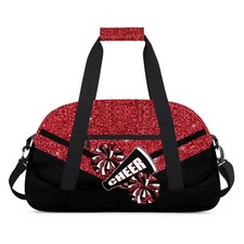 Cheerleading Duffel Bags for Girls - Red Glitter Cheer Gym Bag Dance Duffel B...