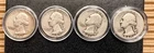 🔥 1940-64 Washington Quarter 90% Silver Circulated $1 Face Value 4 Quarters🔥