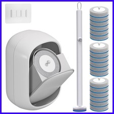 Disposable Toilet Brush and Holder Set with 18 Bowl Wand Cleaners Refill Pads...