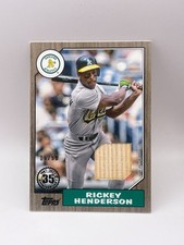 2022 1987 Topps Baseball Relics Gold /50 Rickey Henderson #87R-RH Athletics
