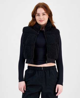 Planet Heart BLACK BEAUTY Juniors' Sherpa Puffer Vest , US X-Large