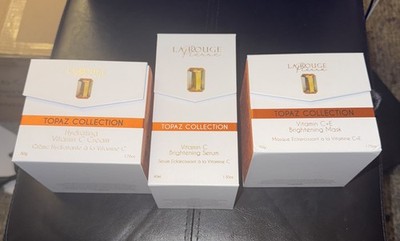 La Rouge Pierre Topaz Collection Vitamin C Brightening Serum, Mask, and Cream