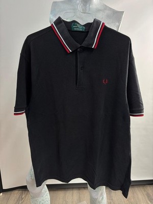 Fred Perry Herren Poloshirt Schwarz Größe M Baumwolle Classic Fit