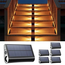 6 Pack Solar Powered Step Lights Outdoor Waterproof LED for Deck Stair Safety...