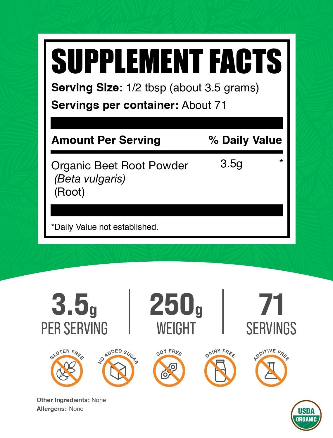 Organic Beet Root Powder Supplement 8.82 Oz Nutrient-rich Wellness Support
