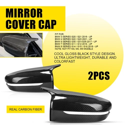 For BMW G20 G21 G22 G30 G11 G14 2016+ Real Carbon Fiber Mirror Cover Caps Shell