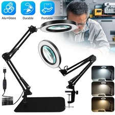 8X Lupe & LED Licht Ständer Leselupe Vergrößerung Arbeitslupe Schreibtischlampe