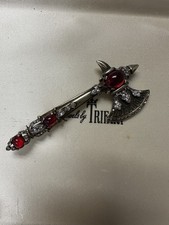 RARE Vtg 1941 Philippe TRIFARI Rhinestone AXE Figural Brooch Pin 