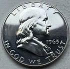 1963 Proof Franklin Half Dollar 90% Silver-INV#8430