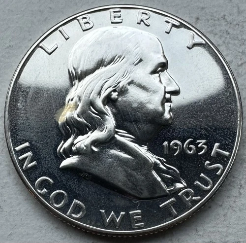 1963 Proof Franklin Half Dollar 90% Silver-INV#8430