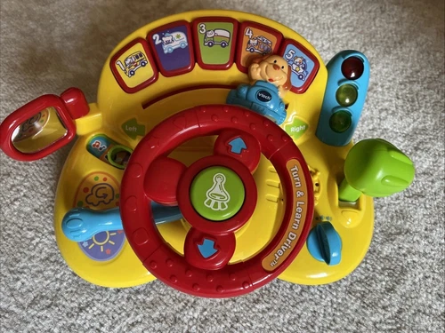 Vtech  Turn and Learn Driver Toy - Yellow Kids Driving Fun V-Tech 80166601 Works
