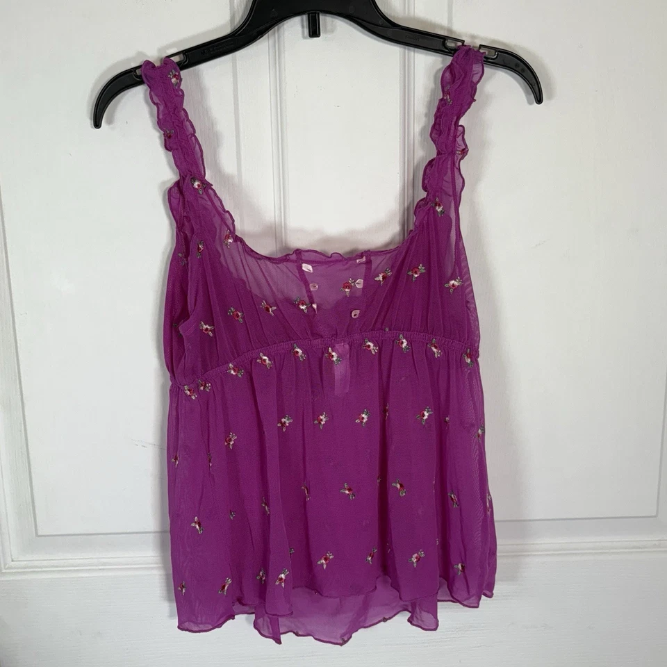 Camiseta Babydoll Y2K Victoria Secret Para Mujer’s L Rosa Malla Cami Tanque Lechera Transparente Foto 2 de 4