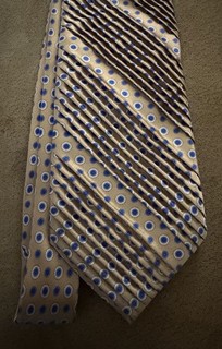 Beautiful VItaliano Tie Pleated Blue Polka Dots 57”