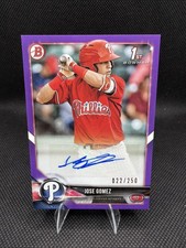 2018 Bowman Jose Gomez Rookie Autograph /250 Purple #PA-JG RC Auto Phillies
