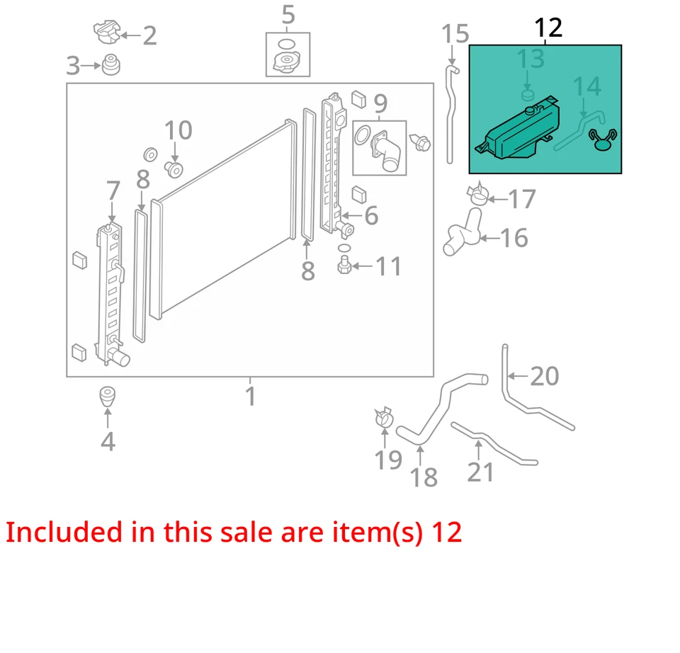 Infiniti M37 2012 botella de desbordamiento de refrigerante fabricante de equipos originales 112 k millas - LKQ360913065 Foto 4 de 4