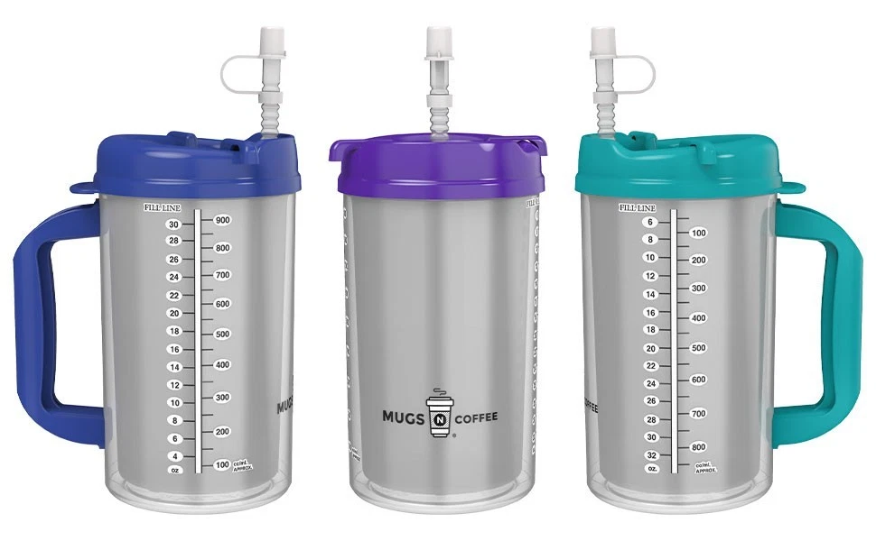 32 oz Hospital Mug - Insulated Travel Cup with Straw and Lid - Made in USA