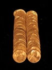 1956-D Lincoln Wheat Cent Roll - 50 UNC Pennys - Mostly All RED