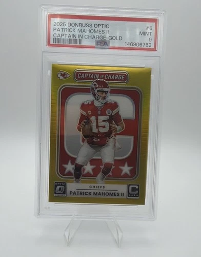 2025 Donruss Optic Patrick Mahomes Captain In Charge Gold /10 PSA 9 Pop 2
