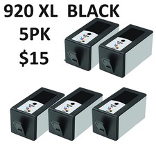 5 PK 920XL Black Ink Cartridges for HP 920 XL Officejet 7000 7500A 6500 6500A