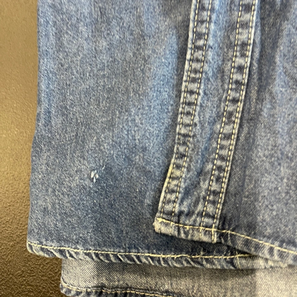 Vintage Walmart Denim Shirt Mens Large Blue Button Up Embroidered Logo - Image 4 of 4