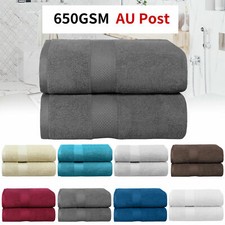 2x Extra Large Bath Sheets 100% Cotton Soft Oversized 650GSM Extra Thick Towels