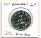 2001 20 Cent Uncirculated Coin: " Sir Donald Bradman "