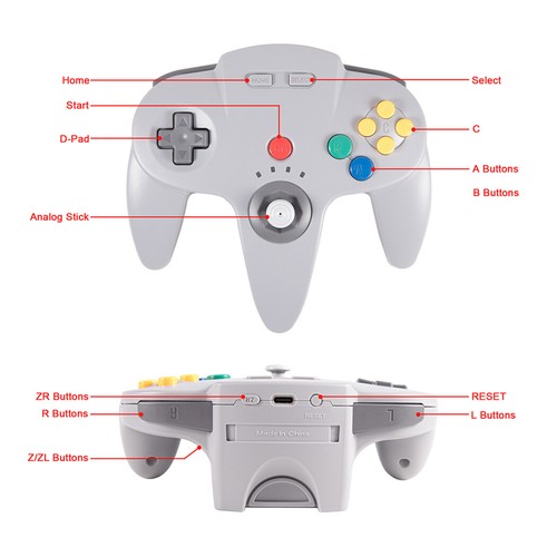 2.4G Wireless For Nintendo N64 Controller Remote Gamedpad Rumble Pak Joystick - Picture 11 of 34