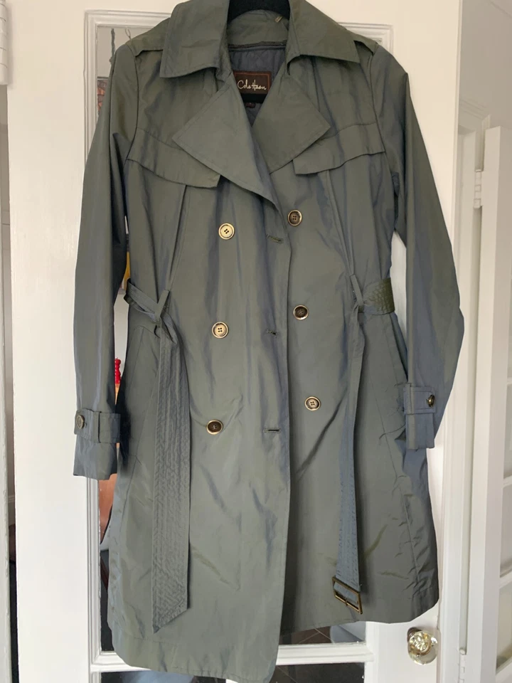 Gabardina Cole Haan Thermore aislada extraíble verde brillo talla S Foto 2 de 4