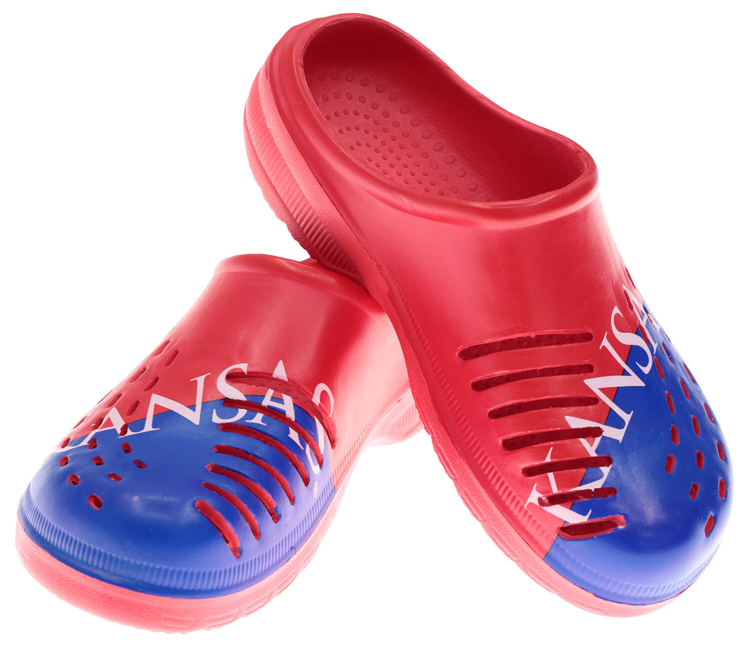 Мужские сабо FOCO NCAA Kansas Jayhawks 2023 с цветным блоком и большим логотипом