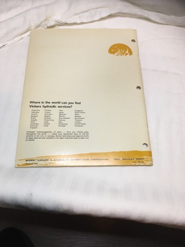 Rare VICKERS SPERRY RAND Control Valves Mobile Equipment Manual Catalog Brochure - Picture 12 of 12