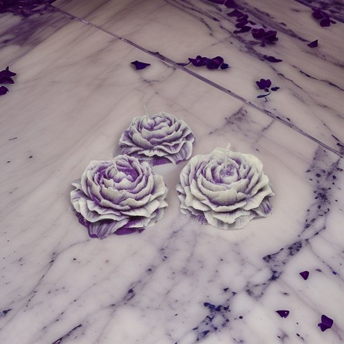 3pcs Scented Candle, Handmade Soy Wax, Home Decor | Gift Idea, Purple Ombre Rose - Picture 3 of 7