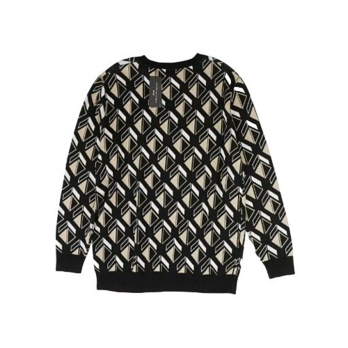 SHAQ Shaquille O'Neal Sweater Men XLT Brown Black Geo Pattern Pullover - Picture 10 of 10