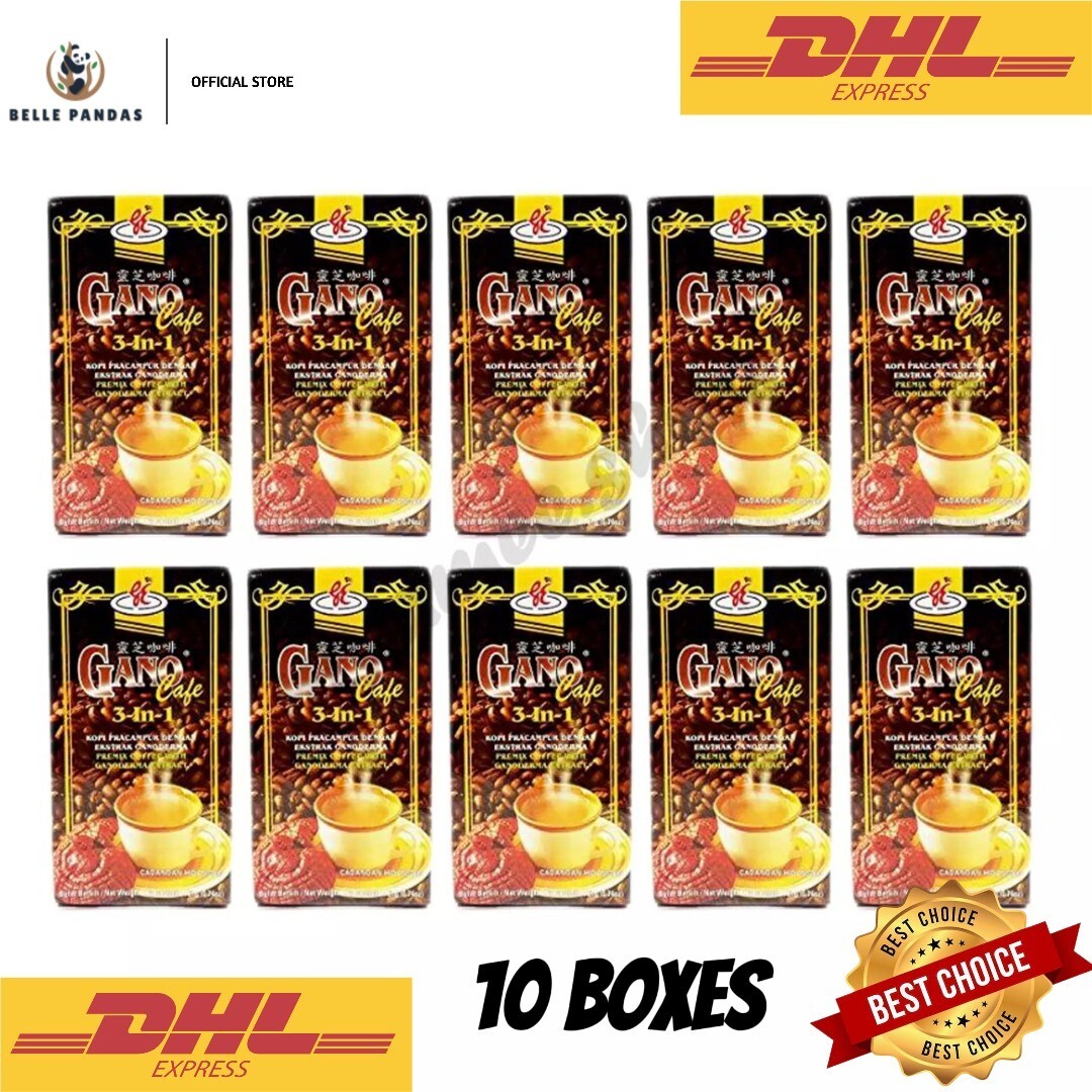 10 X Café Gano Excel 3 en 1 Café Ganoderma Reishi Halal (200 sobres)