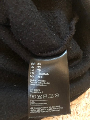 H&M Divided Women's Black Hoodie Size XS Excellent Condition Drawstring - Picture 7 of 8