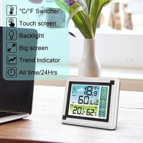 Wetterstation Digital Thermometer Hygrometer mit 3 Innen Außen Sensor DHL - Bild 6 von 11