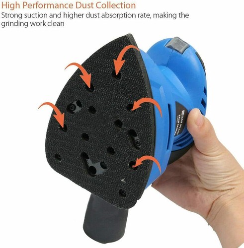 Electric Random Orbit Mouse Corded Sander with Soft Grip Handle & Sanding Pads - Picture 7 of 15