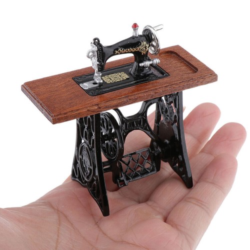 1:12 Puppenhaus Miniaturmöbel Nähmaschine mit Scherentuch - Bild 8 von 9