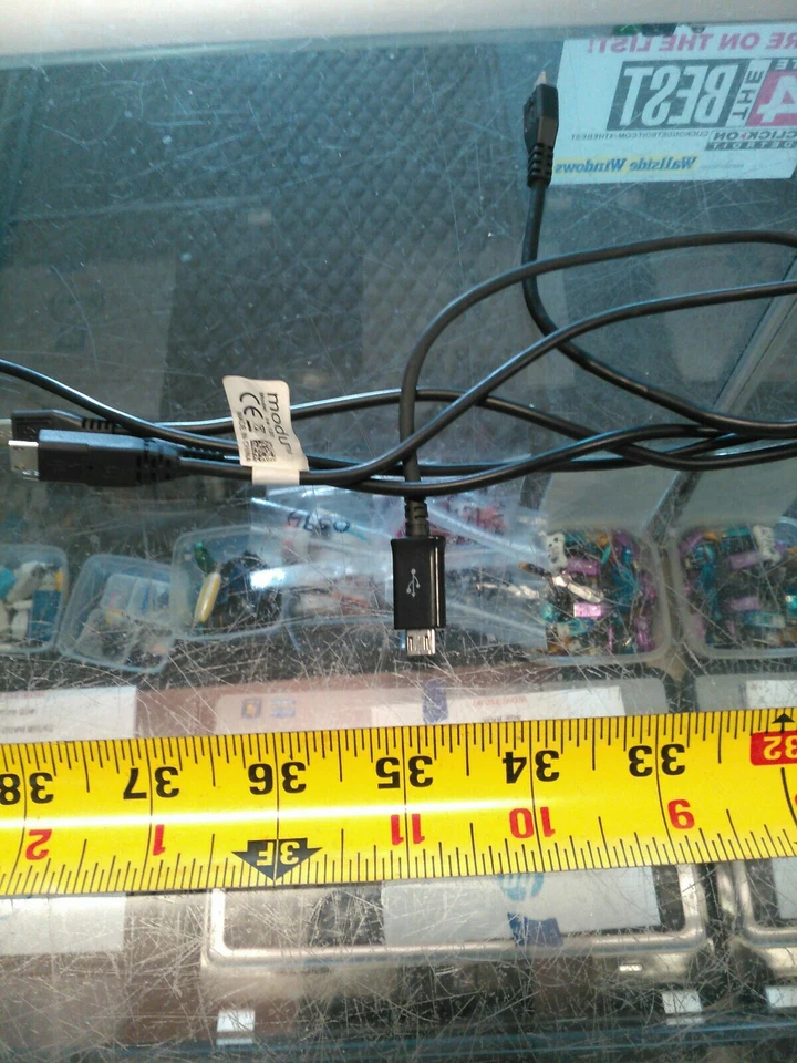 lot of 6 Micro USB Data / Charging Cord Black 3ft Charger Cell Phones free ship - Image 2 of 4